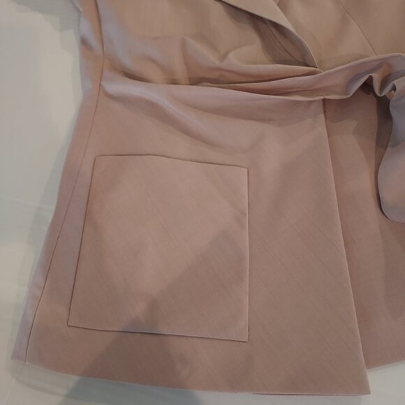 Tibi Soft Pink Cross Dye Wool Wrap Jacket Size 8 - Picture 7 of 12